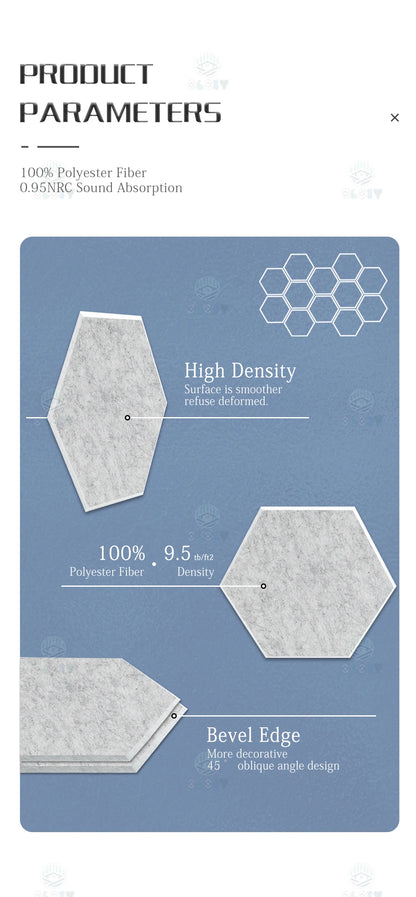 Hexagon 12 Pcs Sound Absorbing Panels Acoustic Wall Absorcion For Home Recording Studio Acoustic Insulator Door Sealing Strip