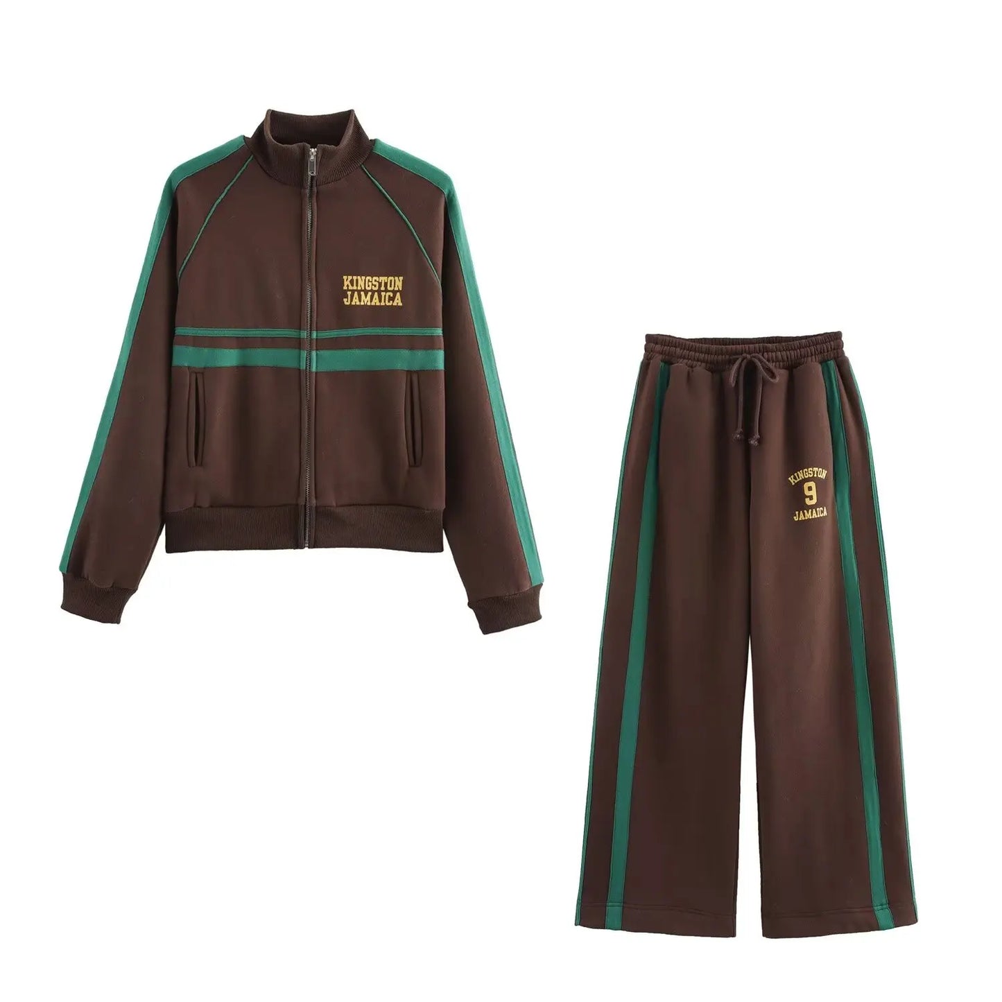 Brown Set Woman Two Pieces Casual Elegant Autumn Woman Sets Vintage Holiday Outfits Long Sleeve Sets Y2k Outfit Set