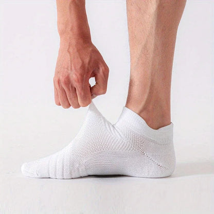 6/3/1 Pairs New Men Sports Running Fitness Flight Short Tube Socks Women's Towel Bottom Basketball Socks Solid Color Black Socks.