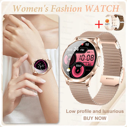 2025 New Smart Watch For Women AMOLED Screen Watches IP68 Waterproof Heart Rate Monitor Ladies Call Smart watch For Android ios
