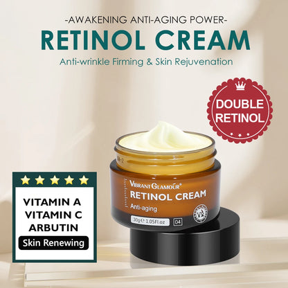 1/2/3/5PCS Retinol Facial Cream Anti-aging Removal Wrinkle Fine Lines Repair Skin Barrier Whitening Brightening Moisturizing.