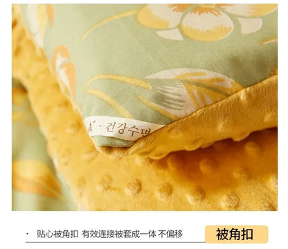 Home Textiles Comforter Stitch Printed Velvet Quilt Comforter Throw Blankets for Beds Winter Thicken Warm Quilt Core Bedding 이불
