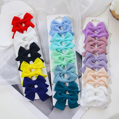 6/10Pcs/Set 2025 Fashion New Cute Ribbon Bowknot Hair Clips for Kids Handmade Baby Girls Hair Accessories.