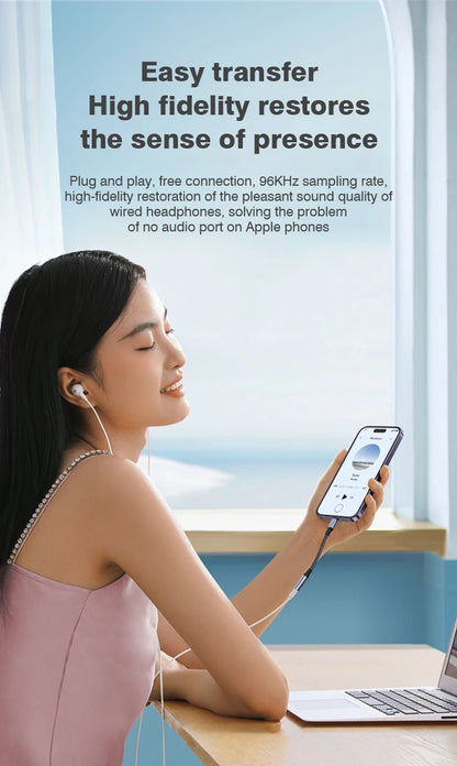 Lightning To 3 5 MM Jack AUX Cable Adapter For iPhone 12 13 14 Pro Adapter Headphone Connector Audio Splitter iphone accessories.