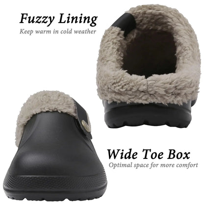Fashion Men Cotton Slippers Winter Women Men Short Plush Slippers Casual Waterproof Garden Men Shoes New Fur Furry Cotton Shoes.