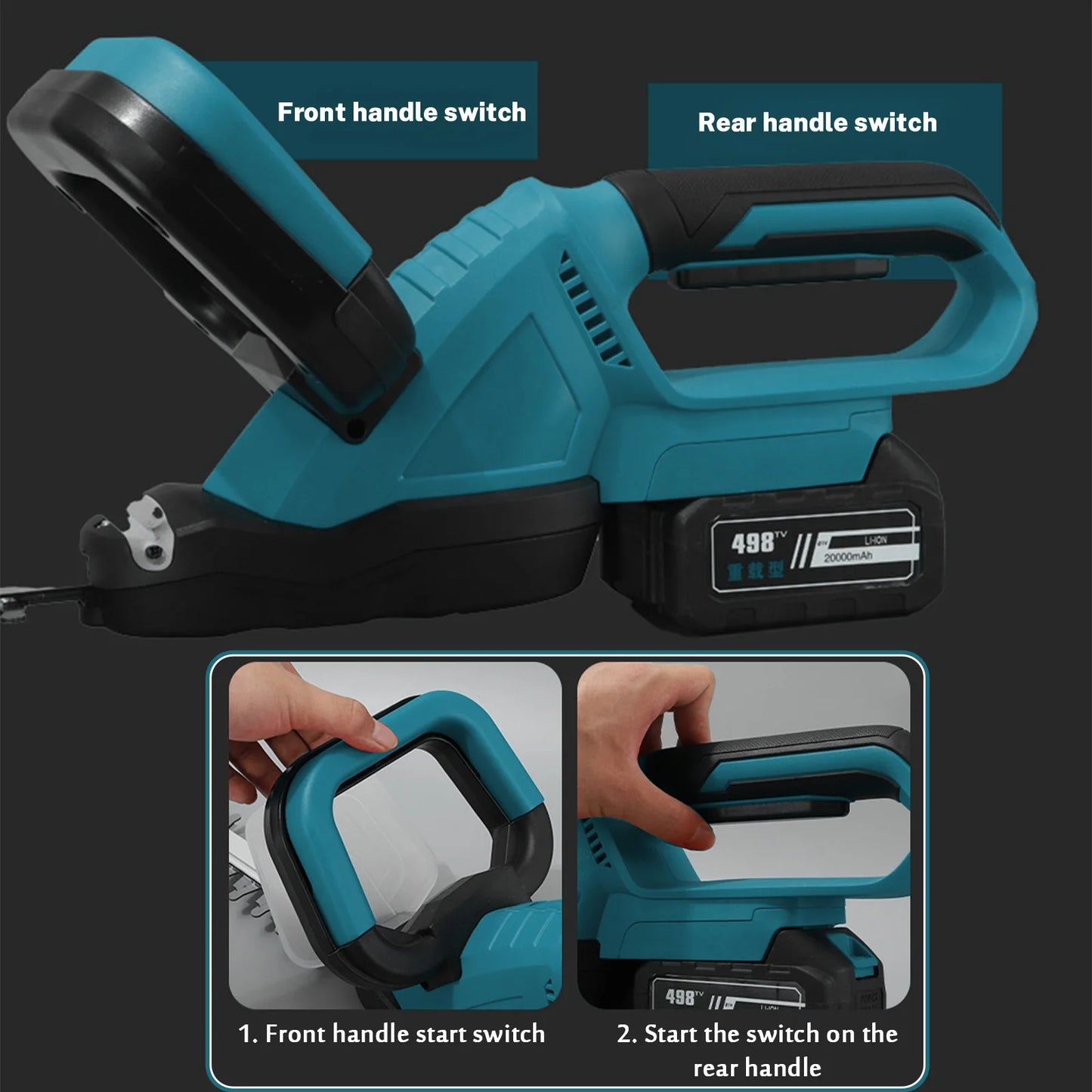 2000 W Elektrische Heckenschere 15000 RPM Rasenmäher Garten Landschaftsbau Heckenschere Trimmer Werkzeug Für Makita 18 V Batterie pin