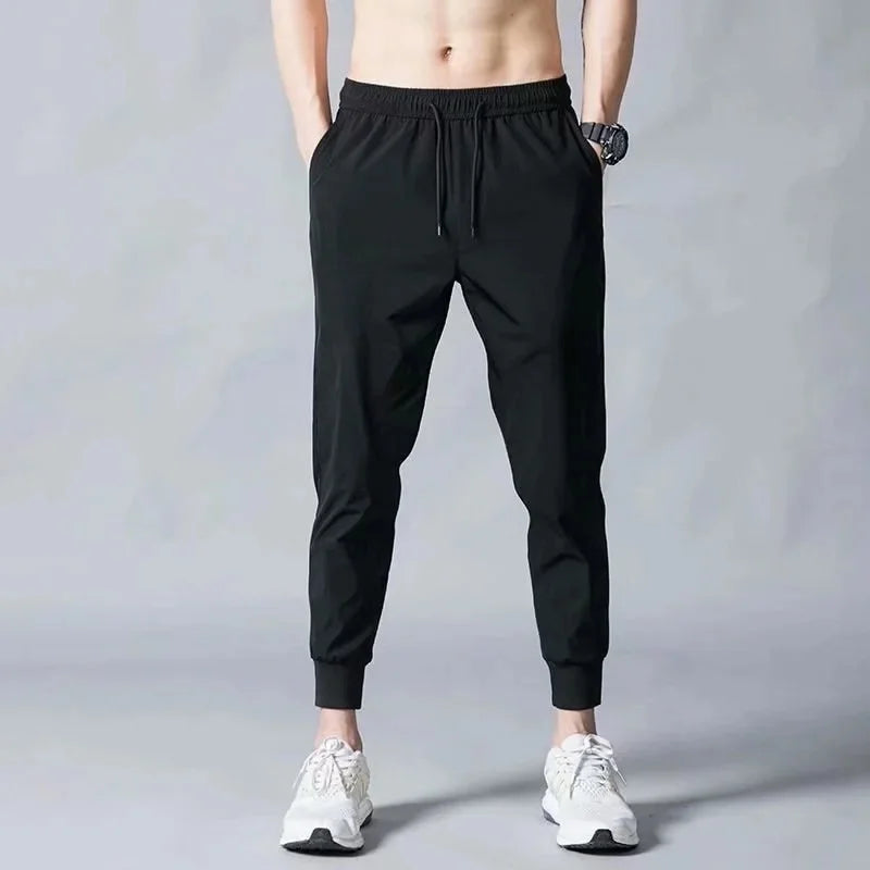 Summer Thin Men's Korean Style Trendy Brand Casual Pants Plus Size Bunched Feet Sweatpants Loose Fit Versatile Pants For Men.