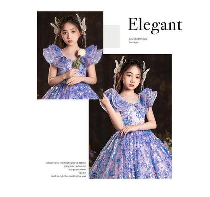 Elegante Mädchen Prinzessin Geburtstag Party Blumenmädchen Hochzeit Schönheit Kleid Kinder Leistung Weiß Rosa Tutu für formelle Anlässe.