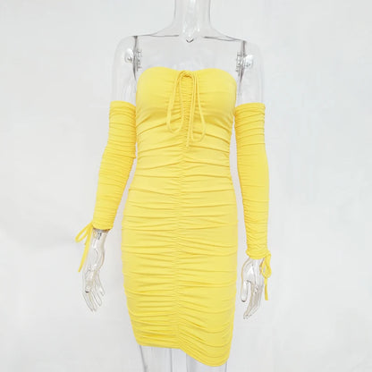 Arctic Cat Frauen Herbst Winter Verband Kleid Frauen 2022 Sexy Off Schulter Lange Hülse Dünne Elastische Bodycon Party Kleider Vestidos