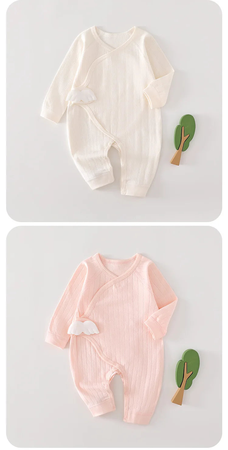 AYNIGIELL Frühling und Herbst 0-6 Monate Baby Strampler Neugeborene Mädchen Jungen 100 % Baumwolle Langarm Kleidung Säuglingsoverall.