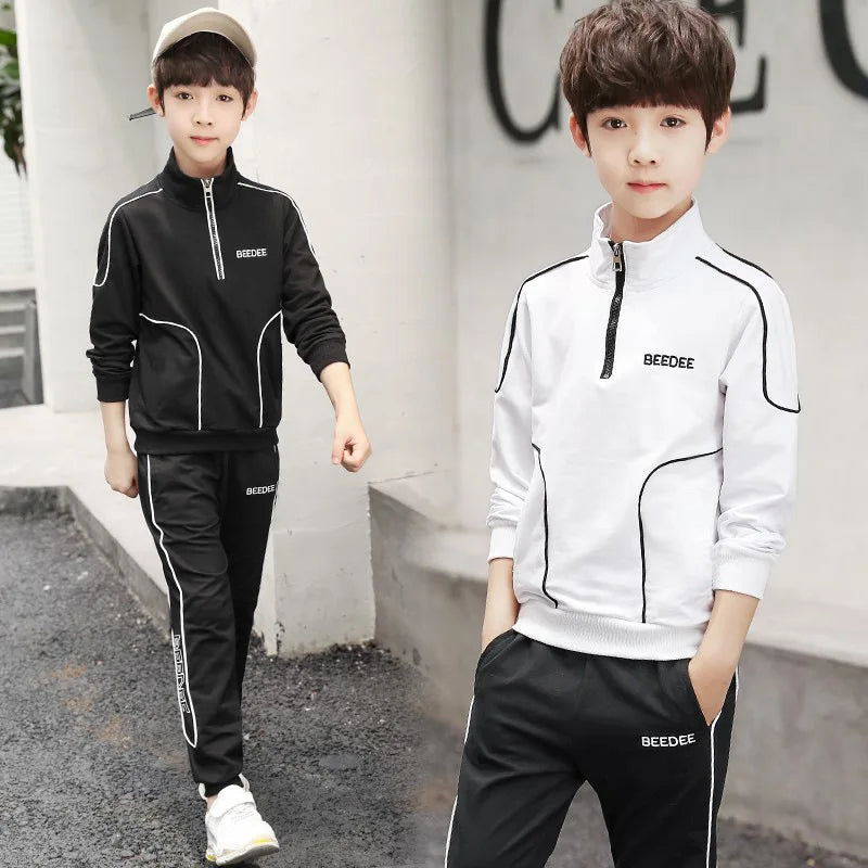 Spring Autumn Teenager Boys Clothing Sets Child Fashion Letter Sweatshirt + Pants 2Pcs Kids Tracksuit 4 5 6 7 8 9 10 11 12 Years.