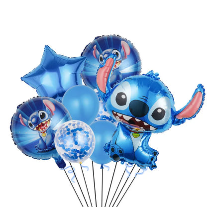 Stitch Party Supplies für Kinder Lilo und Stitch Geburtstag Party Dekorationen Luftballons Banner Tischdecke Hintergrund Geschirr
