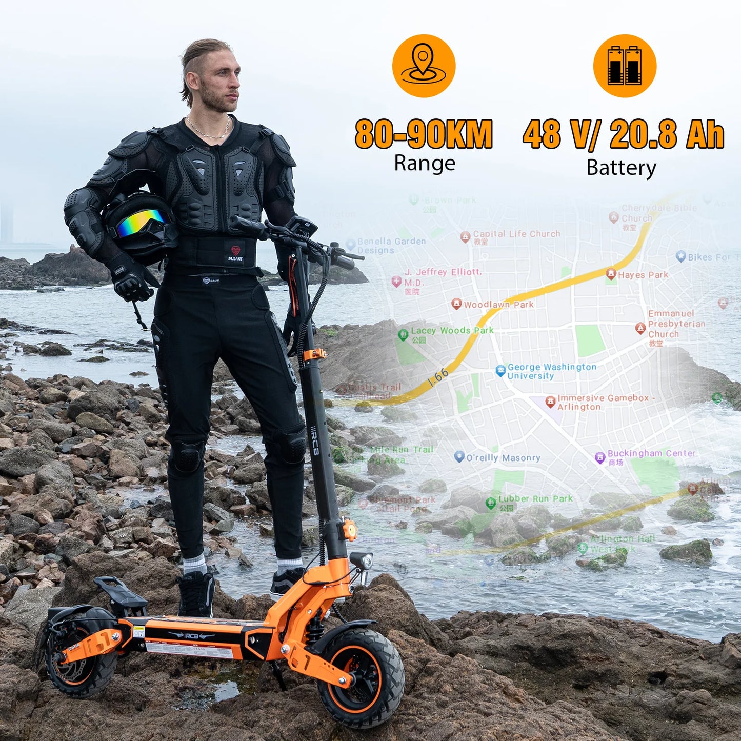 RCB D7 Adult EScooter 500W Motor Foldable E-Scooter 48V 20.8/27AH 10 Inch Tire Urban Commuting Electric Scooter.