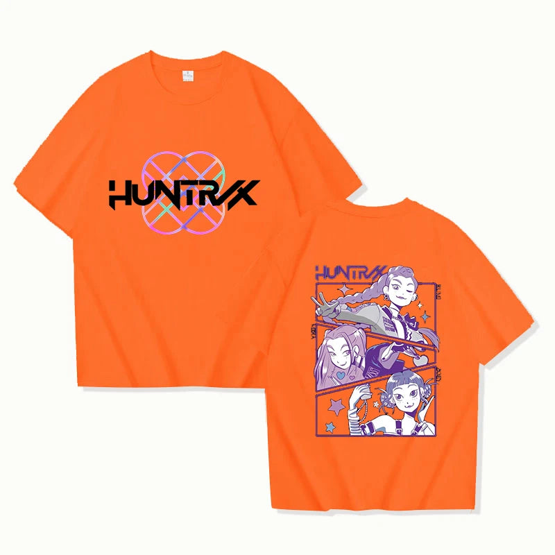 HOT Kpop Huntrix T-Shirt Men Women Fashion Harajuku T Shirt Summer Cool Short Sleeve Hip Hop Top Tee.