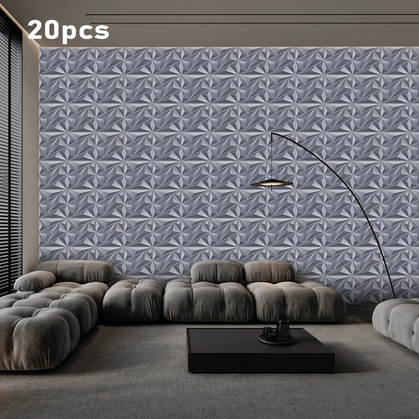 KUUJOJO 3D textured wall panel for indoor wall decoration, suitable for living room, hall, bedroom, hotel, office, send tape