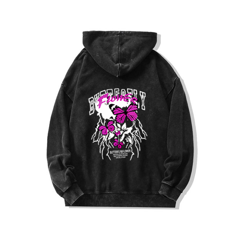 Blessyuki Herbst Winter Gothic Streetwear Print Hoodies Frauen neue lässige Retro gewaschen Plus Size Pullover weibliche Baumwolle Top.