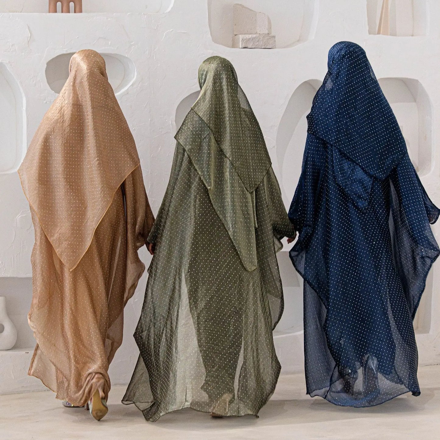 Middle Eastern Islamic Three-Piece Clothing for Women Ramadan Muslim Modest Abaya Dress with Hijab 2025 New Turkey Kaftan Robe