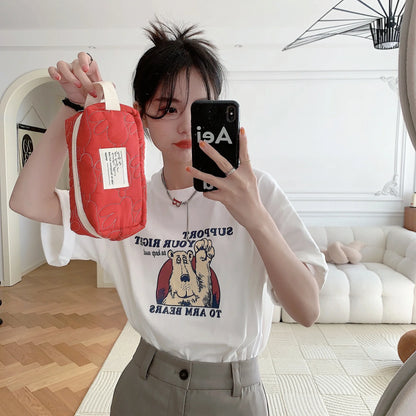 2025 Cute Rabbit Travel Cosmetic Lipstick Purse Storage Bag Kawaii Women Makeup Handbags Organizer Wallet Pouch Pencil Case Bags.