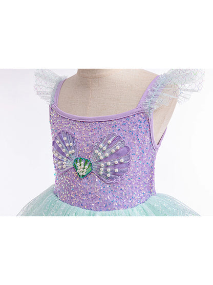 Mädchen elegante Regenbogen Prinzessin Kleid mit Bowknot Flatter Trim Mesh Kleid Tutu Kleid für Party, Performance Tutu Kleid.