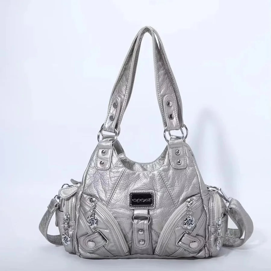 Women Handbags Soft Tote Bag Small Top-handle Fashion Satchel Multi-Pockets Leopard Shoulder Bag Hobos Phone Pack.