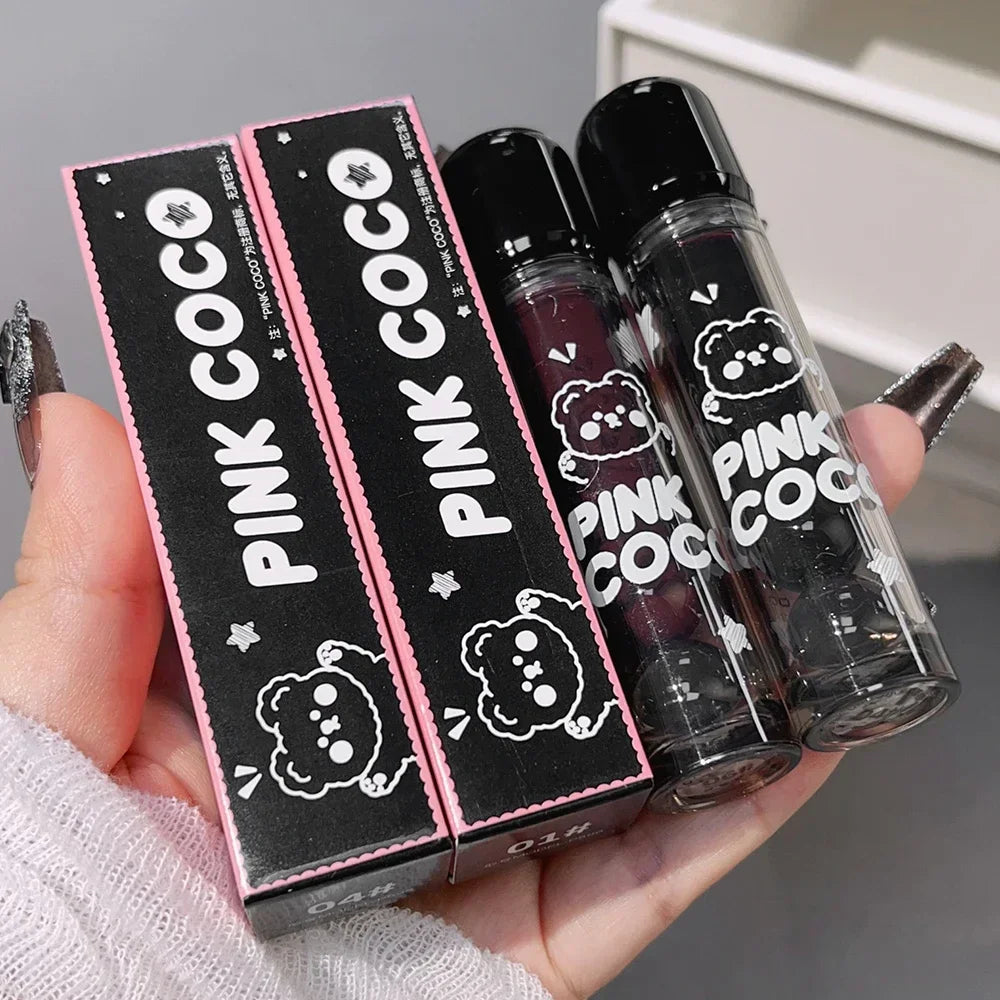 Dark Black Mirror Water Lip Gloss Moisturizing Juice Glass Tea Brown Red Lipsticks Lasting Non-stick Cup Korean Makeup Cosmetics.