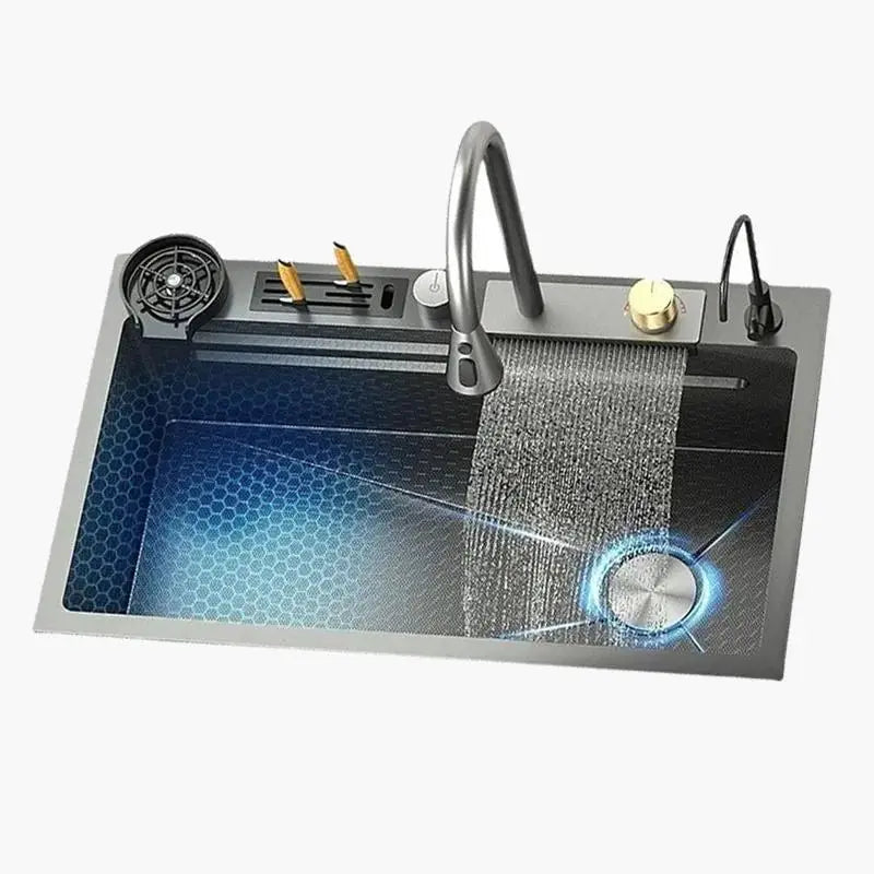 High-end stainless steel Kitchen Sink Matte Square Kitchen Accessories Large Single Sink Wash Basin With Faucet