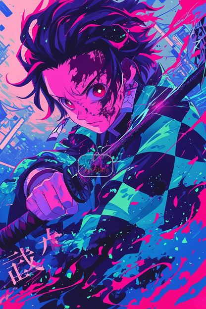 Tanjiro Kamado Nezuko Kamado Inosuke Shinobu Kocho Demon Slayer Poster Canvas Painting Wall Pictures Home Room Decor Anime Gifts.