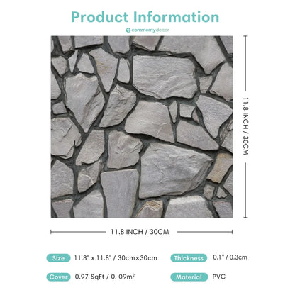 1/10pcs 3D Faux Stone Peel and Stick Wall Panel Self Adhesive Kitchen Tile Backsplash 3D Wall Sticker Tile Sticker 30cm x 30 cm