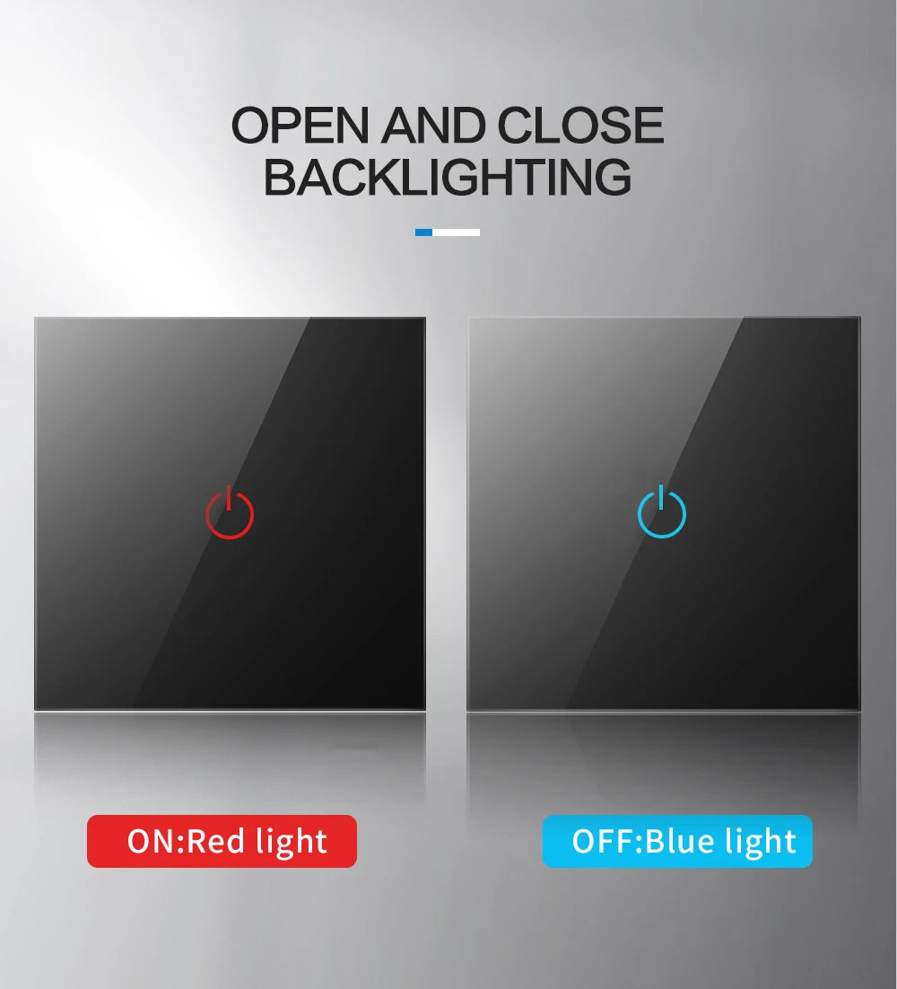 BONDA Smart Switch Alexa RF433 Keine neutrale Tuya-Steuerung funktioniert mit Google 1/2/3 Gang Smart Life Home Light WiFi Touch Switches 86