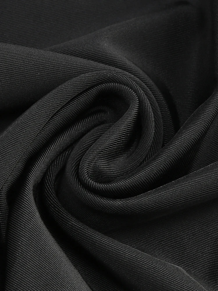 Sexy Deep V Neck Sparkly Diamonds Design Jumpsuit Women Long Sleeve Draped Wide Leg Jumpsuit Elegant Evening Club Costume Runway