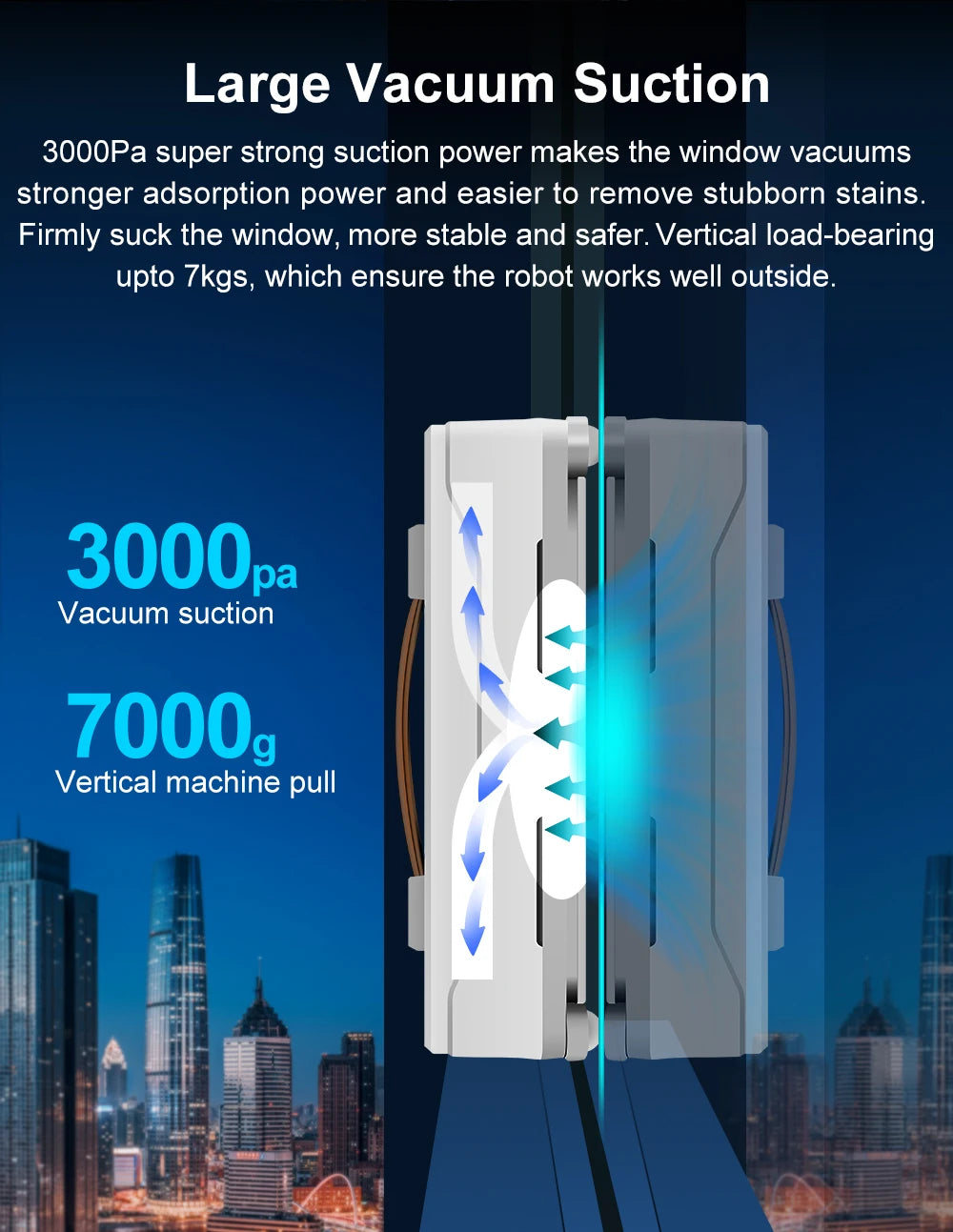 ABIR WD8 Robot Window Vacuum Cleaner,Dual Water Spray,Laser Sensor,Smart Home Glass Wall Wet Dry Cleaning ,APP&Remote Control