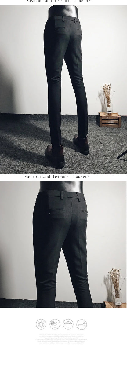 Men Suit Pants Formal Trousers Stretch Slim Pantalone Hombre Calça Masculina Solid Color Casual Dress Pants Fashion Men Clothing