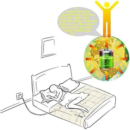 MAXSHARER Earthing 180*200*30cm fitted sheet Organic cotton with Conductive silver fiber Grounding bed sheet for Nature Wellness.