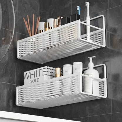 Hängender Aufbewahrungsorganisator, ohne Bohren, tragbar, feuchtigkeitsbeständig, für Küche, Badezimmer, Gewürze, Küche, Badezimmer, Aufbewahrungslösungen