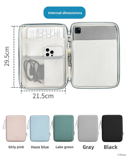 Tablet Cases Bag Sleeve 7.9-12.9 Inch Tablet pouch for IPad air case Pro Samsung Xiaomi Tablet pouch Shockproof  Multi Pockets.