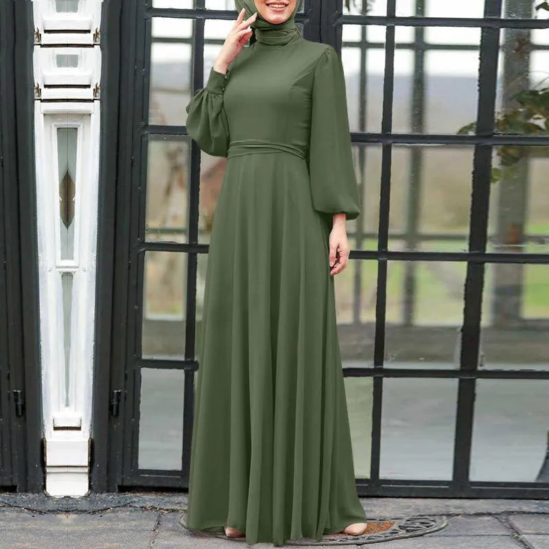 Muslim Women Abaya Long Sleeve Turkish Dresses Women Eid Long Maxi Dress Kaftan Arab Robe Dubai Islamic Clothing Moroccan Kaftan.