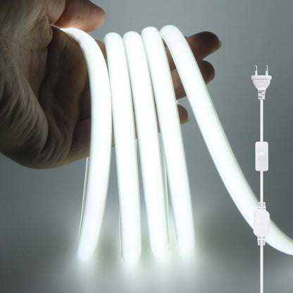 220V COB LED Light Strip Waterproof With EU Plug Red/Blue/Pink/Green Home Outdoor Garden Lighting Flex Silicone Tube Neon Lamp