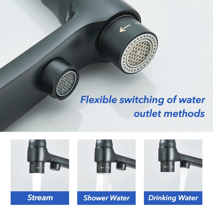 Filter Kitchen Faucet Stream/Shower Mode Water Outlet 360 Rotate Deck Mount Tap Drinking Water Flexible Sprayer Crane