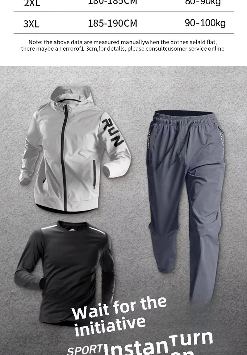 Men's Sportswear Set Quick-Dry Running Clothes Fitness Wear Morning Run Clothing Spring Autumn Basketball Training Jacket.