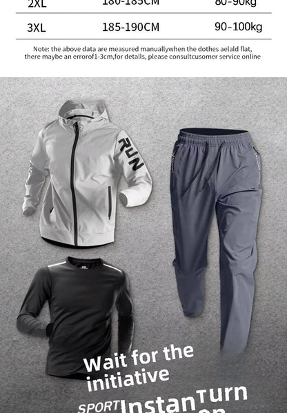 Men's Sportswear Set Quick-Dry Running Clothes Fitness Wear Morning Run Clothing Spring Autumn Basketball Training Jacket.