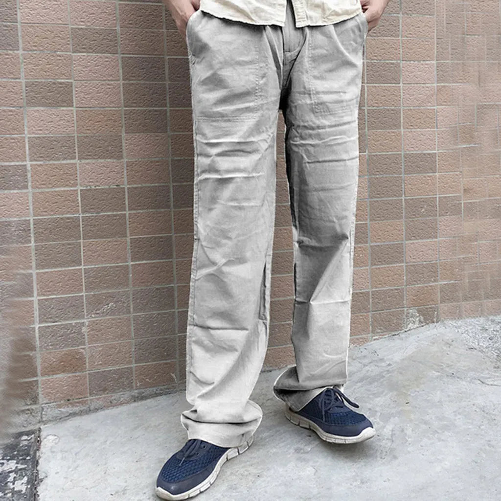 Men's Pants Loose Cool Casual Long Pants Elastic Waist Long Pant Casual Large Size Streetwear Lightweight Trousers.