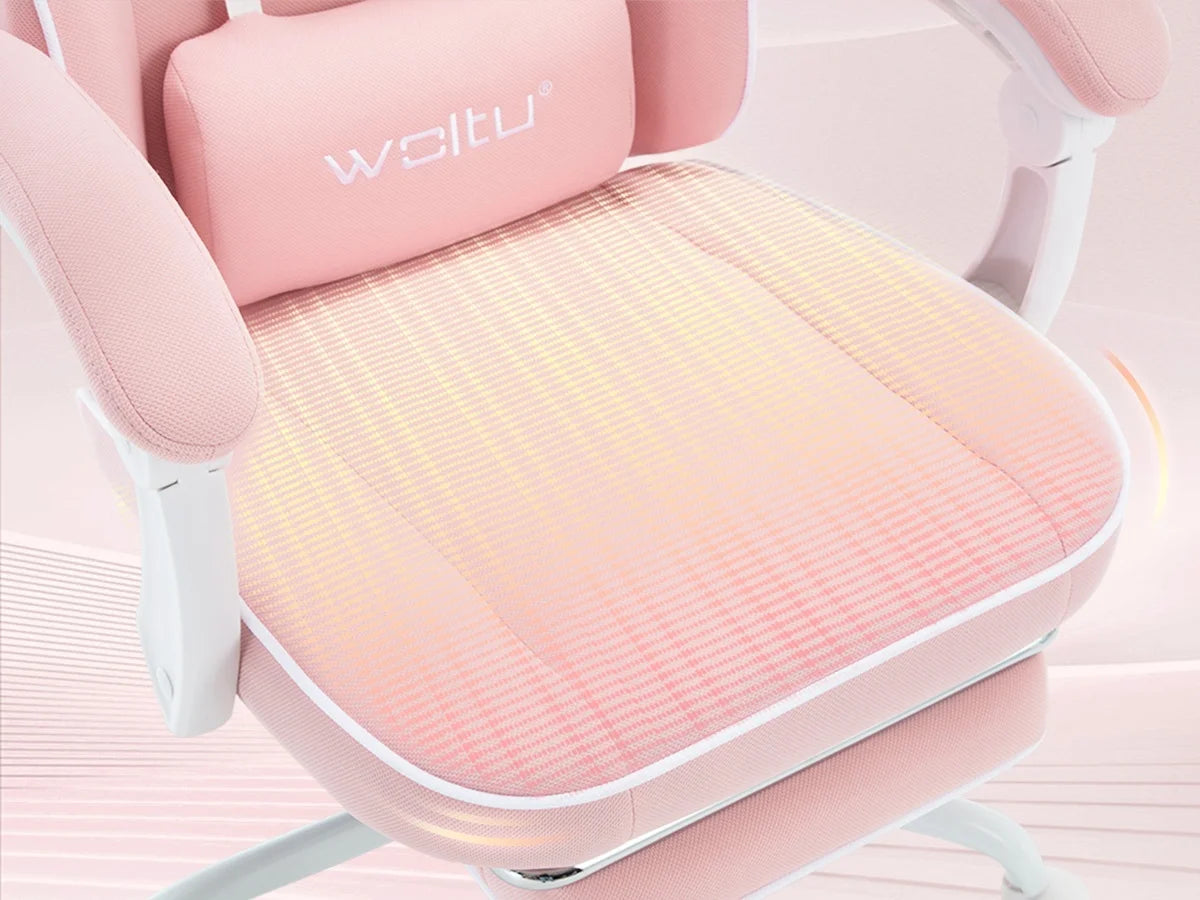 WOLTU Ergonomischer Gaming-Stuhl, Bürostuhl mit hoher Rückenlehne, Drehsessel mit Fußstütze und höhenverstellbarem Computerstuhl für die Lendenwirbelsäule