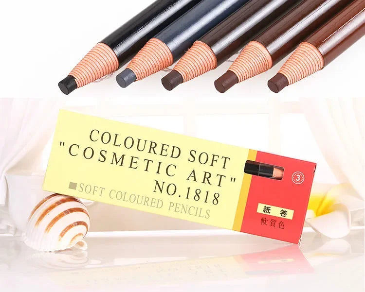 12pc Eyebrow Pencil Colored Soft Cosmetic Art Permanent Makeup Waterproof Tattoo.