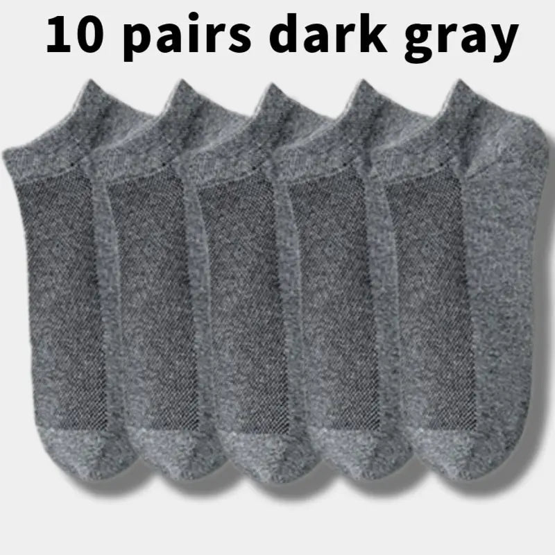 10 Pairs Men's Breathable Mesh Summer Short Socks, Sports Versatile Cotton Socks at Discount Price Sports and Casual Wear