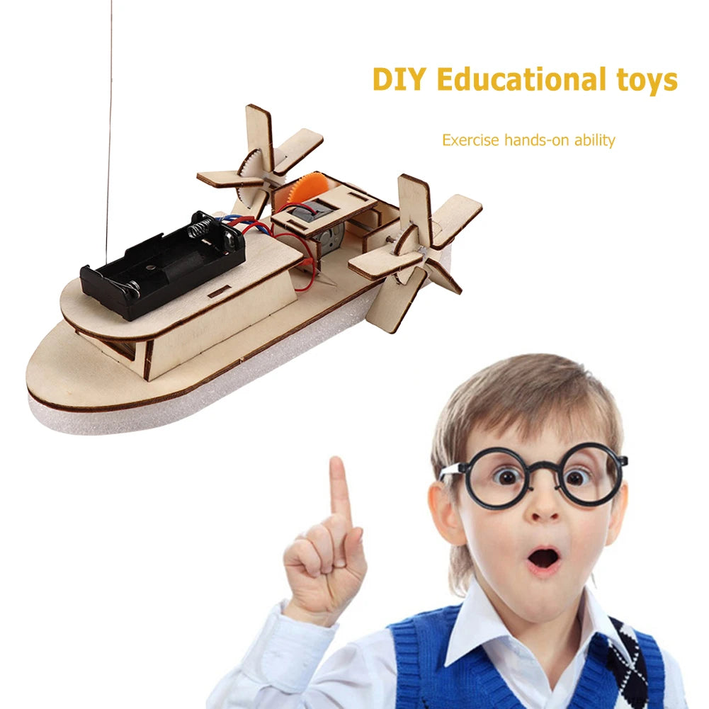 DIY Science Toys Children Educational STEM Projects Kits 3D Assemble Car Boat Model Wood Puzzle Toy Scientific Experiment Kit.