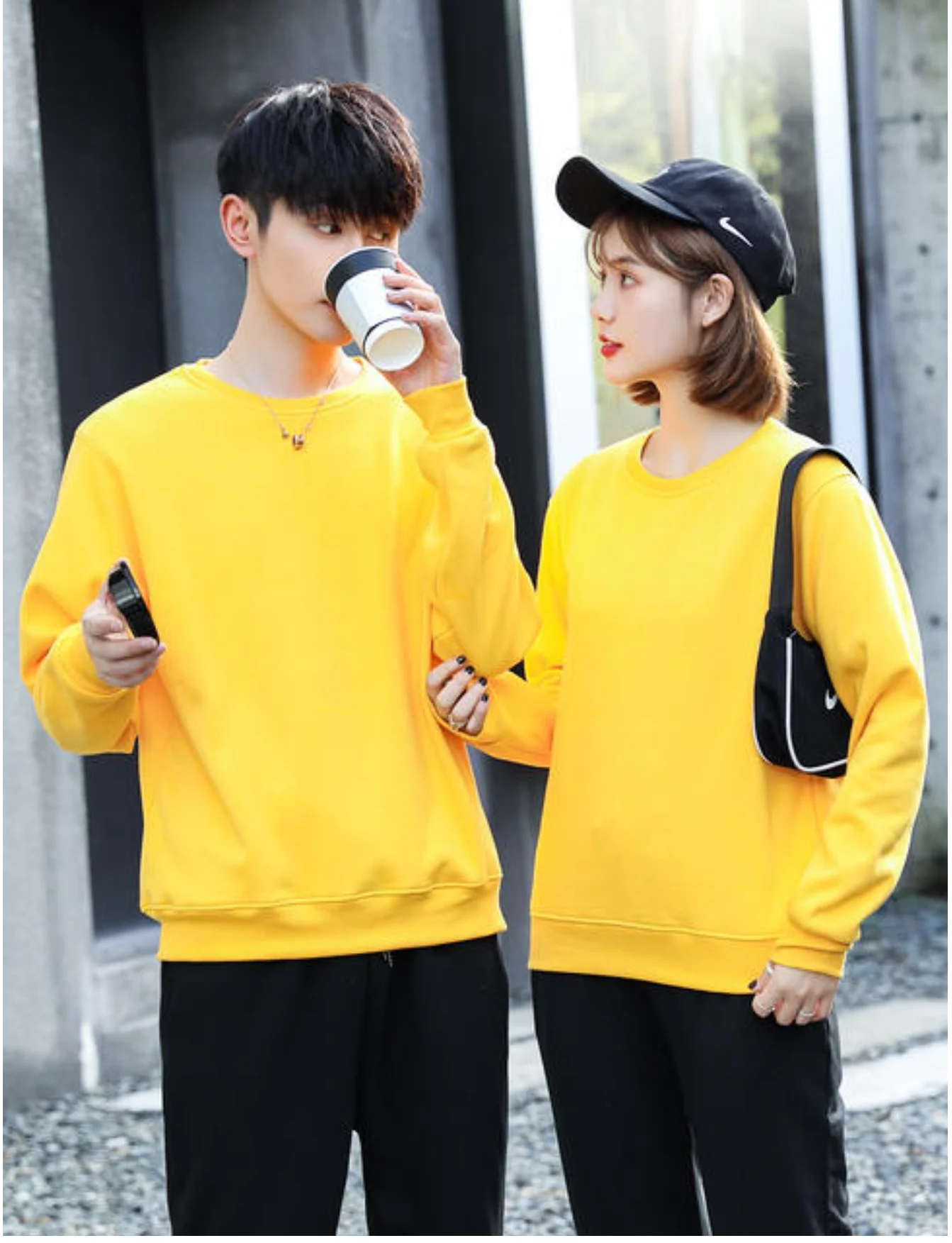 Men's Casual Pullover Custom Printed Embroidery Company Logo Clothing Fashion Winter Warm Sweater Solid Color Sweatshirt 4xl.