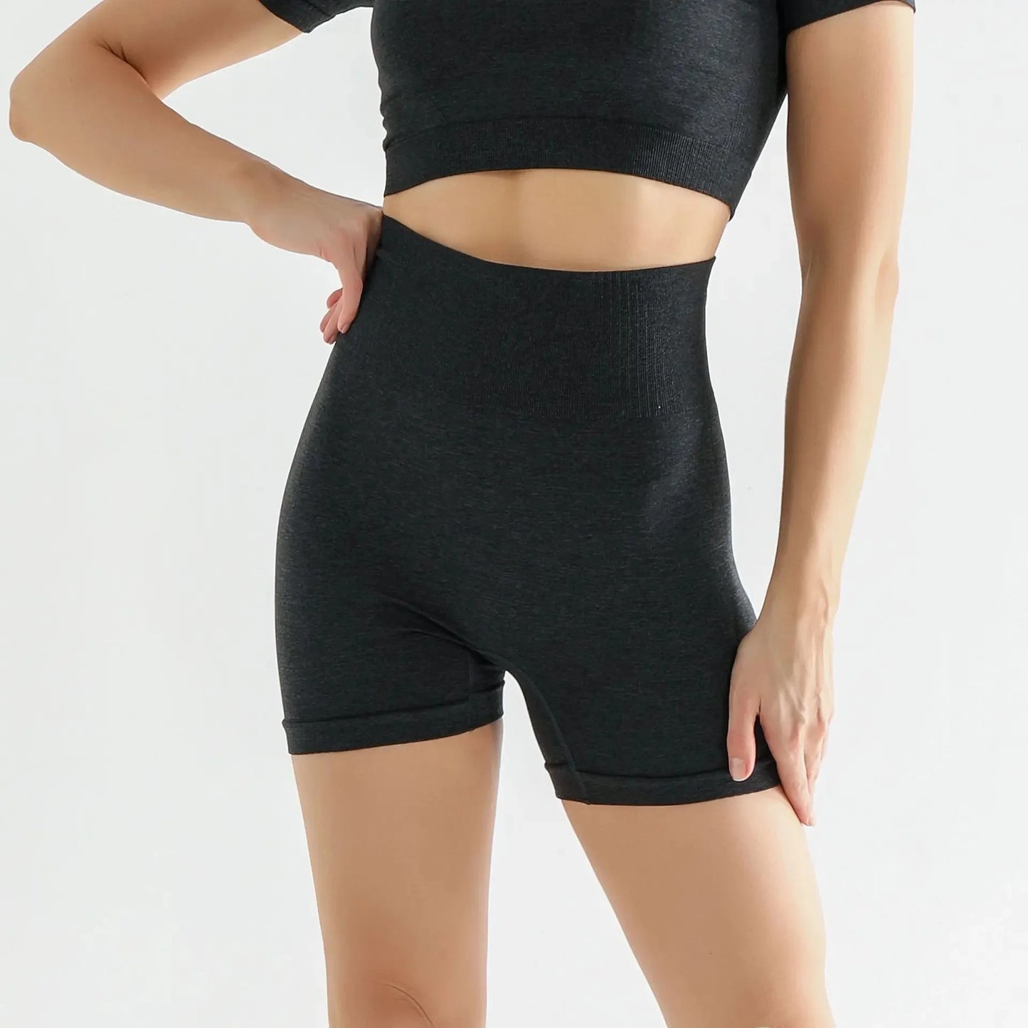 Seamless Yoga Pants Fitness Short Sleeve Quick Dry Long Pants Yoga Suit Set Sportswear Underwear Exercise Shorts AE Stock