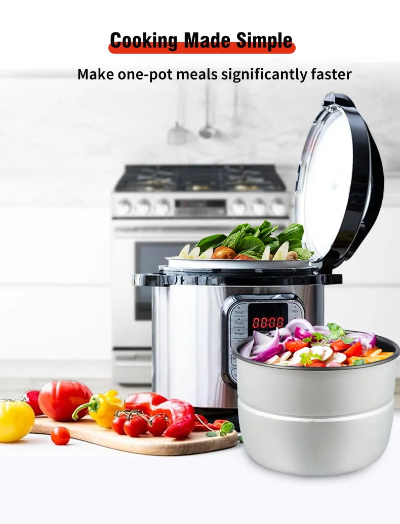 6L Multifunction Electric Pressure Cookers Soup Porridge Heating Meal Heater Kitchen Stainless Steel Multicooker Rice Cooker.