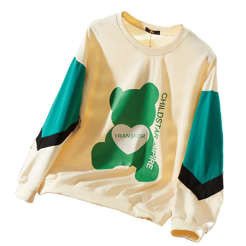 150Kg Plus Größe frauen Fehlschlag 157 Frühling Lose Langarm Rundhals Gedruckt Casual Sweatshirt 6XL 7XL 8XL 9XL 10XL 3-Farben.