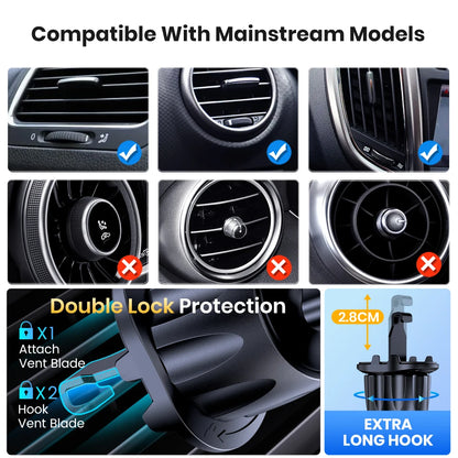 TOPK Magnetic Car Phone Mount in Car Phone Holder Air Vent Magnetic, 6 N52 Magnets Universal Mobile Phone Holders for iPhone 15.